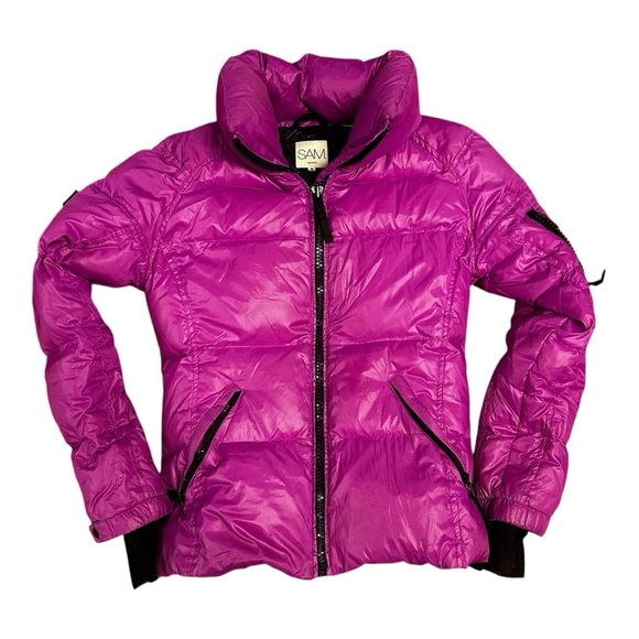 SAM. Freestyle Goose Down Full Zip Puffer Coat - Fuschia Pink - Medium